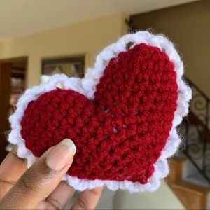 Crochet fringe heart
